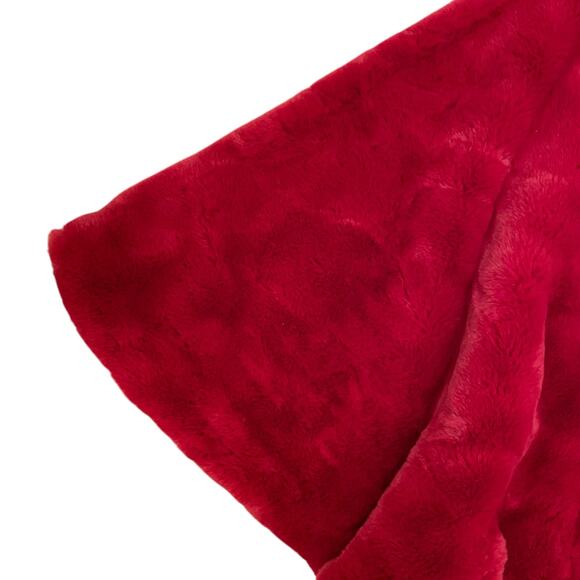 Martha Stewart Faux Fur Christmas Tree Skirt 60in Holiday Red New - Picture 10 of 11